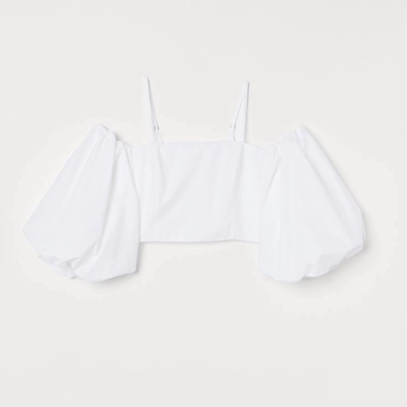 NWT H&M puff sleeved poplin blouse XS - Picture 3 of 5